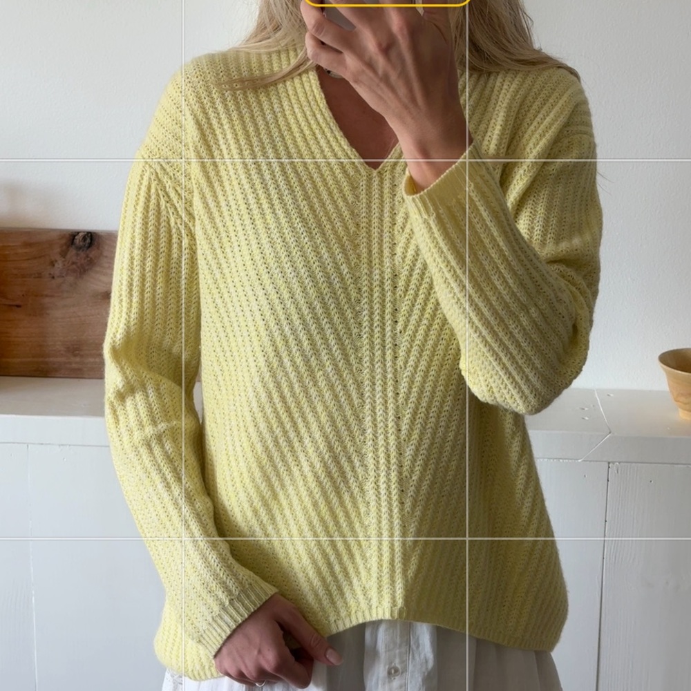 Butter Yellow Cashmere Sweater by Allude, Ribbed